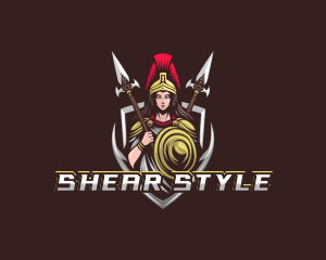 Goddess Spear Shield logo design