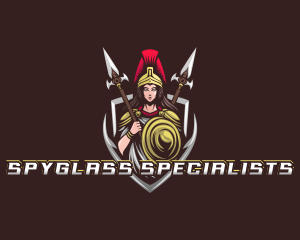 Goddess Spear Shield logo design