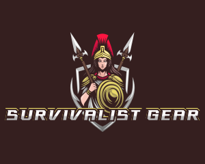 Goddess Spear Shield logo design