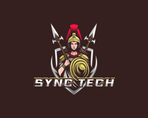 Goddess Spear Shield logo design