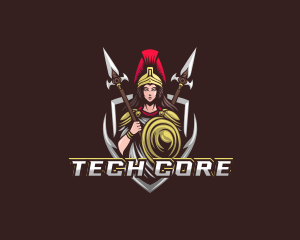 Goddess Spear Shield logo design