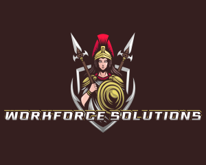 Goddess Spear Shield logo design