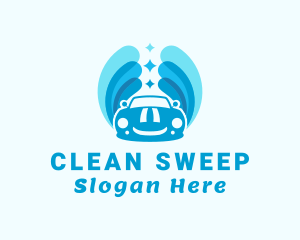 Blue Car Wash Cleaning logo design