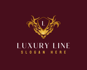 Luxury Antlers Deer  logo design