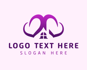 Loving - Purple Heart House logo design