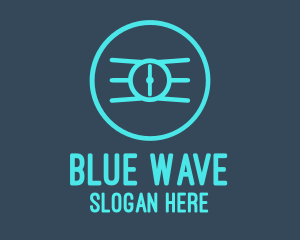 Blue Wristwatch Time logo design