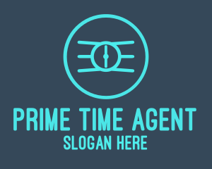 Blue Wristwatch Time logo design