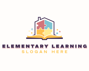 Puzzle Book Learning logo design