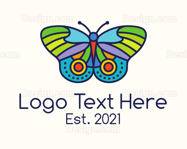 Colorful Moth Insect Logo