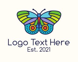 Colorful Moth Insect logo