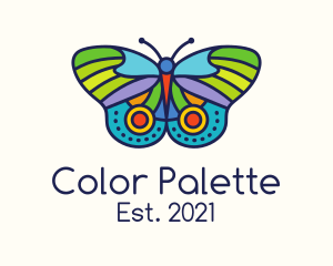 Colorful Moth Insect logo design