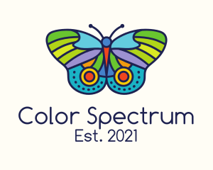 Colorful Moth Insect logo design