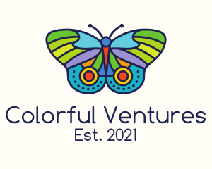 Colorful Moth Insect logo design