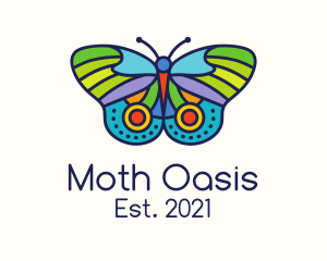 Colorful Moth Insect logo design