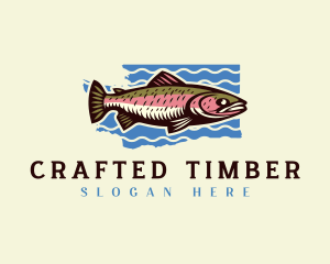 Washington Trout Fish Logo