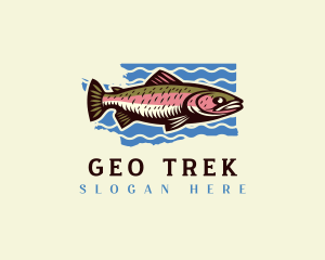 Washington Trout Fish logo design