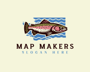 Washington Trout Fish logo design