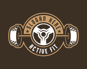 Fitness Barbell Gym logo design