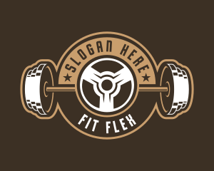 Fitness Barbell Gym logo design