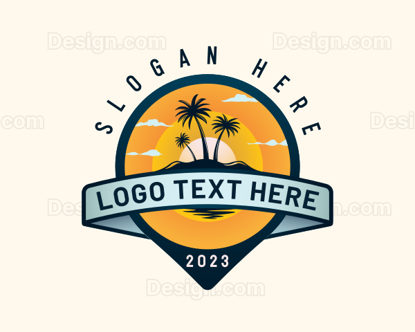 Tropical Island Vacation Logo