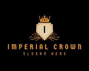 Ribbon Crown Shield  logo design