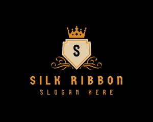 Ribbon Crown Shield  logo design