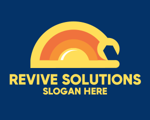 Sun Solar Mechanic Wrench logo design