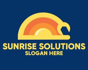 Sun Solar Mechanic Wrench logo design