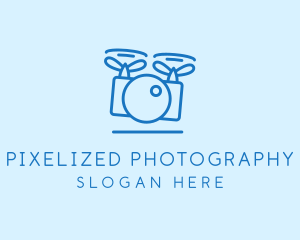 Blue Drone Photography Camera  logo design