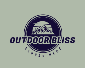 Mountain Hiking Emblem logo design