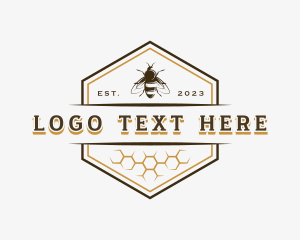 Bee Hexagon Honey logo