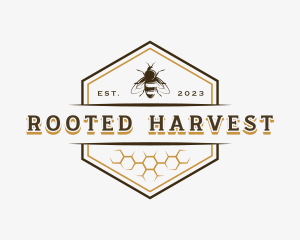 Bee Hexagon Honey logo design