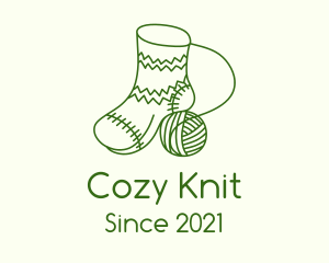 Green Crochet Sock logo design