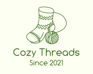 Green Crochet Sock logo design