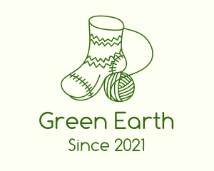 Green Crochet Sock logo design