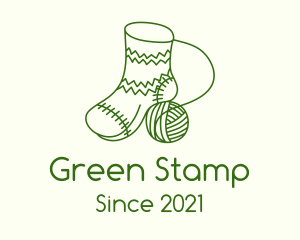 Green Crochet Sock logo design