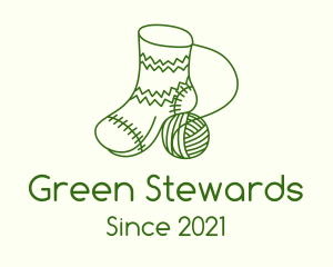 Green Crochet Sock logo design