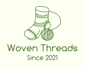 Green Crochet Sock logo design