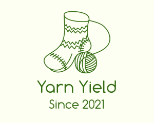 Green Crochet Sock logo design