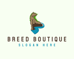 Pond Horse Animal logo design