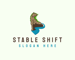 Pond Horse Animal logo design