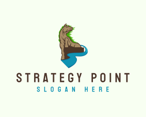 Pond Horse Animal logo design