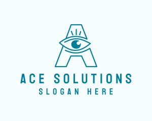 Optometry Eye Letter A logo design