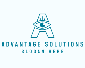 Optometry Eye Letter A logo design