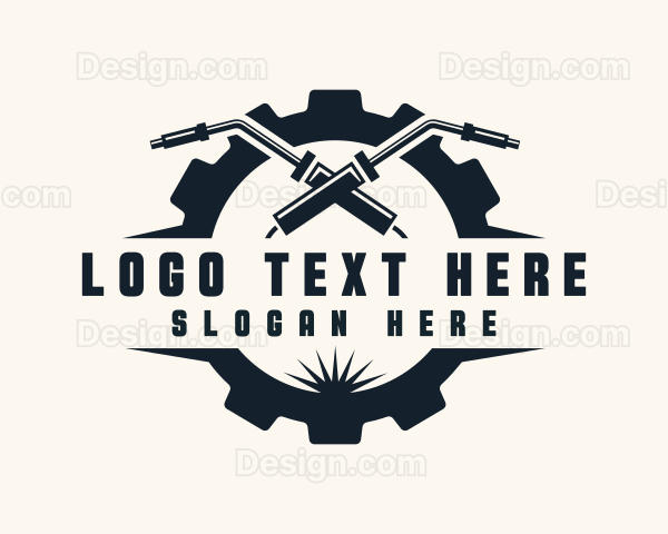 Welding Torch Cogwheel Logo