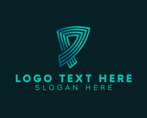 Professional Digital Stripe Letter P Logo