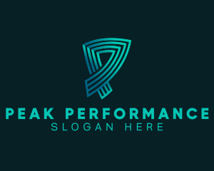 Professional Digital Stripe Letter P logo design