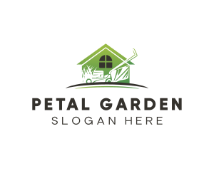 House Landscaping Lawn Mower logo design