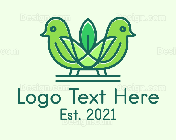 Green Eco Robin Birds Logo