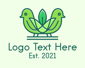 Green Eco Robin Birds logo